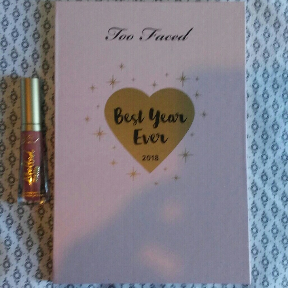 Too Faced Best Year Ever palette and lipstick